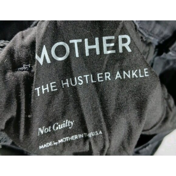 Mother The Hustler Ankle Jeans Size 31 Not Guilty Black High Rise Cotton - Picture 6 of 11